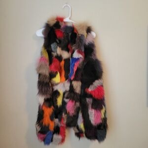 Multicolor Real Mink Fur Vest